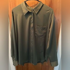 GAP Women's Olive Button-Down Shirt